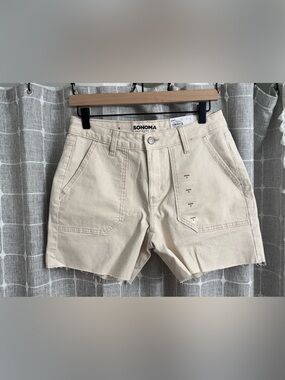 NWT Sonoma Misses High Rise Shorts 5” Inseam in beige